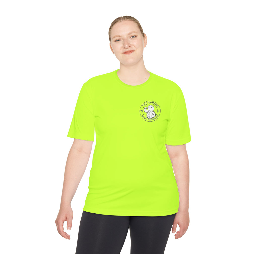 Slow Gains Co. - Breathable Activewear Training Tee for Men & Women - Logo