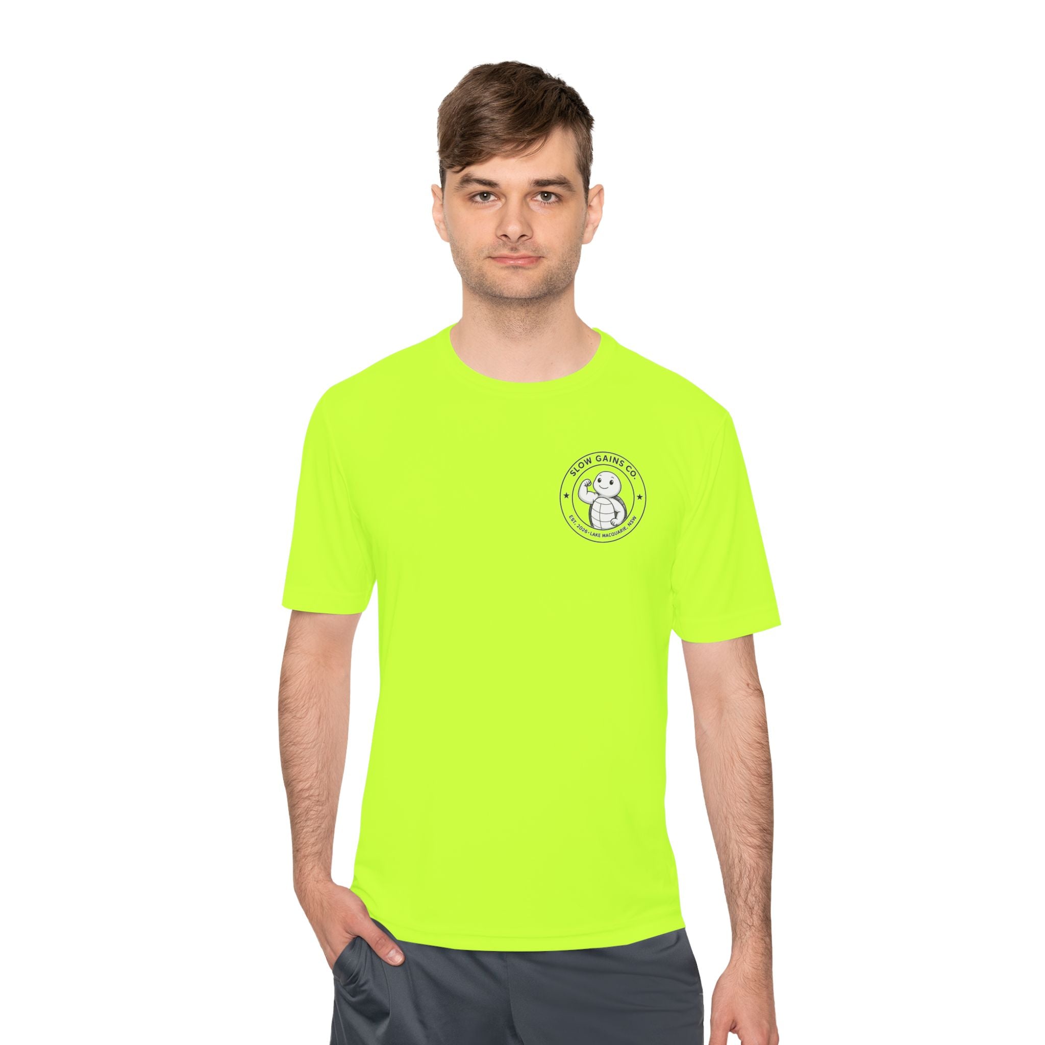 Slow Gains Co. - Breathable Activewear Training Tee for Men & Women - Logo