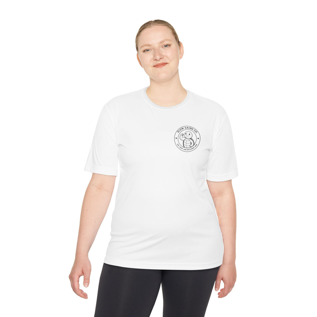 Slow Gains Co. - Breathable Activewear Training Tee for Men & Women - Logo