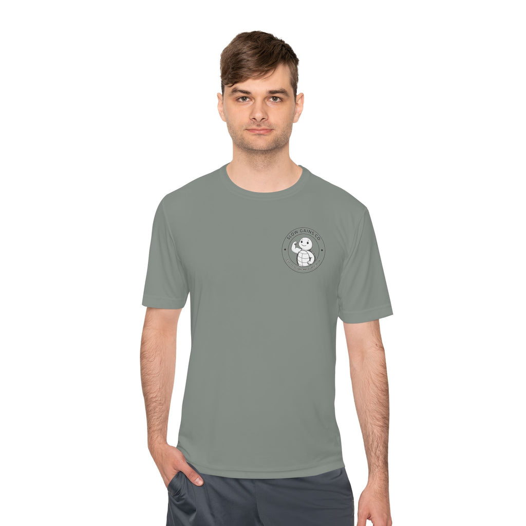 Slow Gains Co. - Breathable Activewear Training Tee for Men & Women - Logo