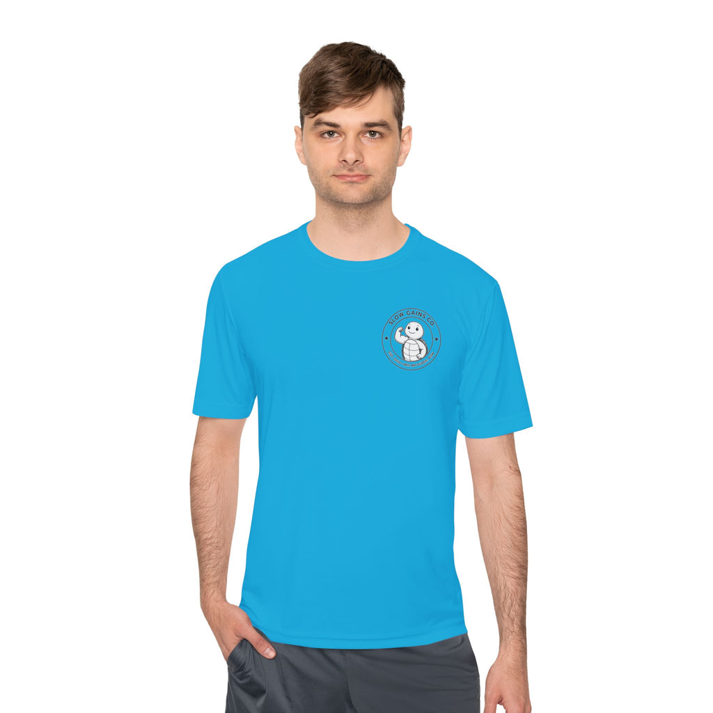 Slow Gains Co. - Breathable Activewear Training Tee for Men & Women - Logo
