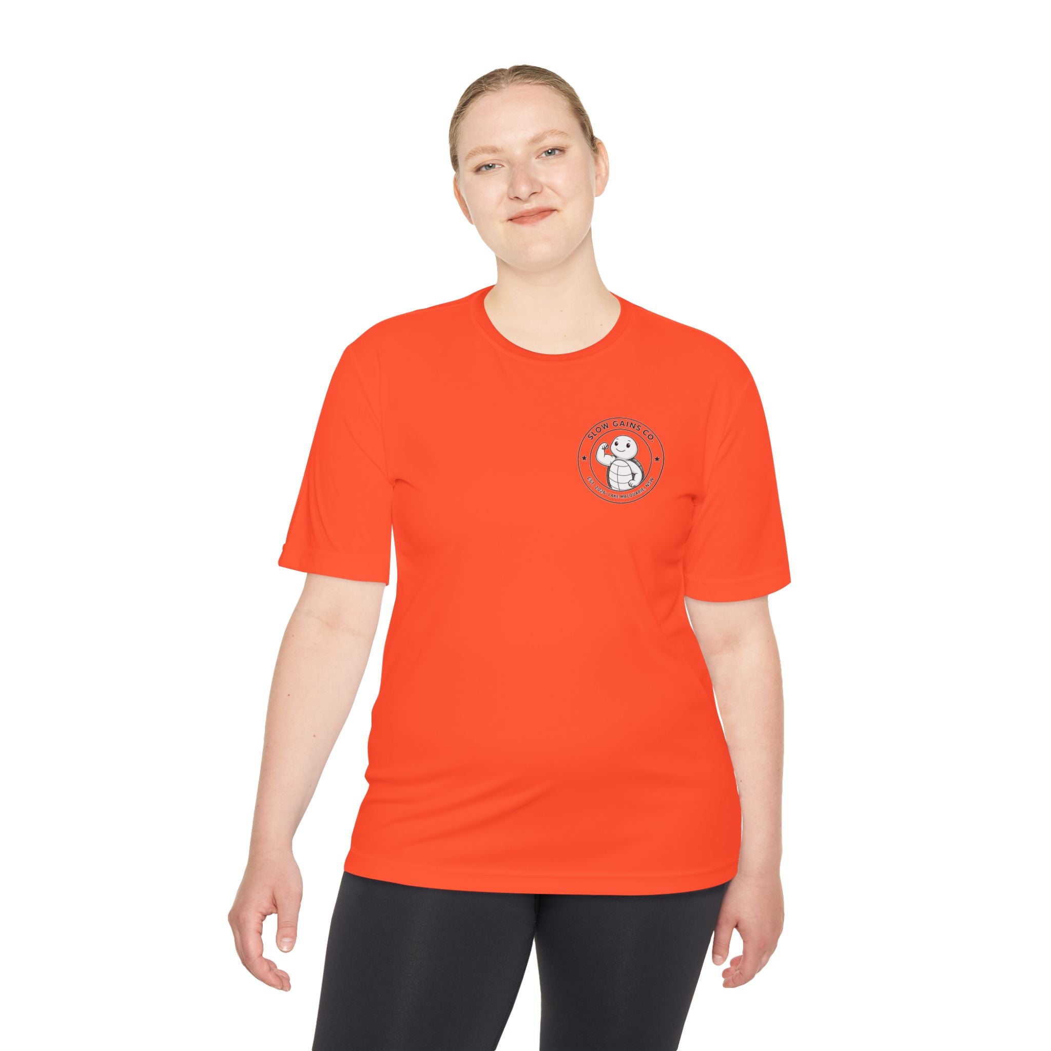 Slow Gains Co. - Breathable Activewear Training Tee for Men & Women - Logo