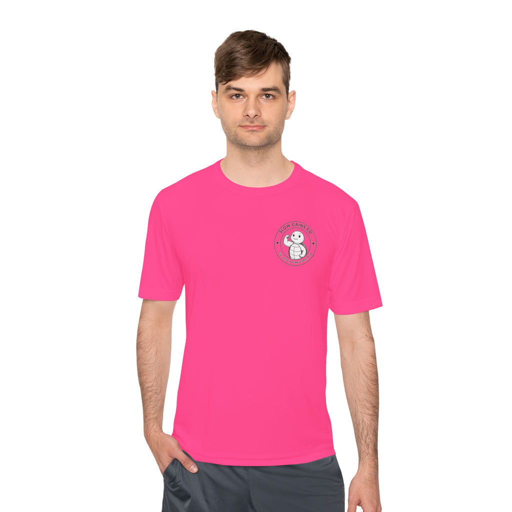 Slow Gains Co. - Breathable Activewear Training Tee for Men & Women - Logo