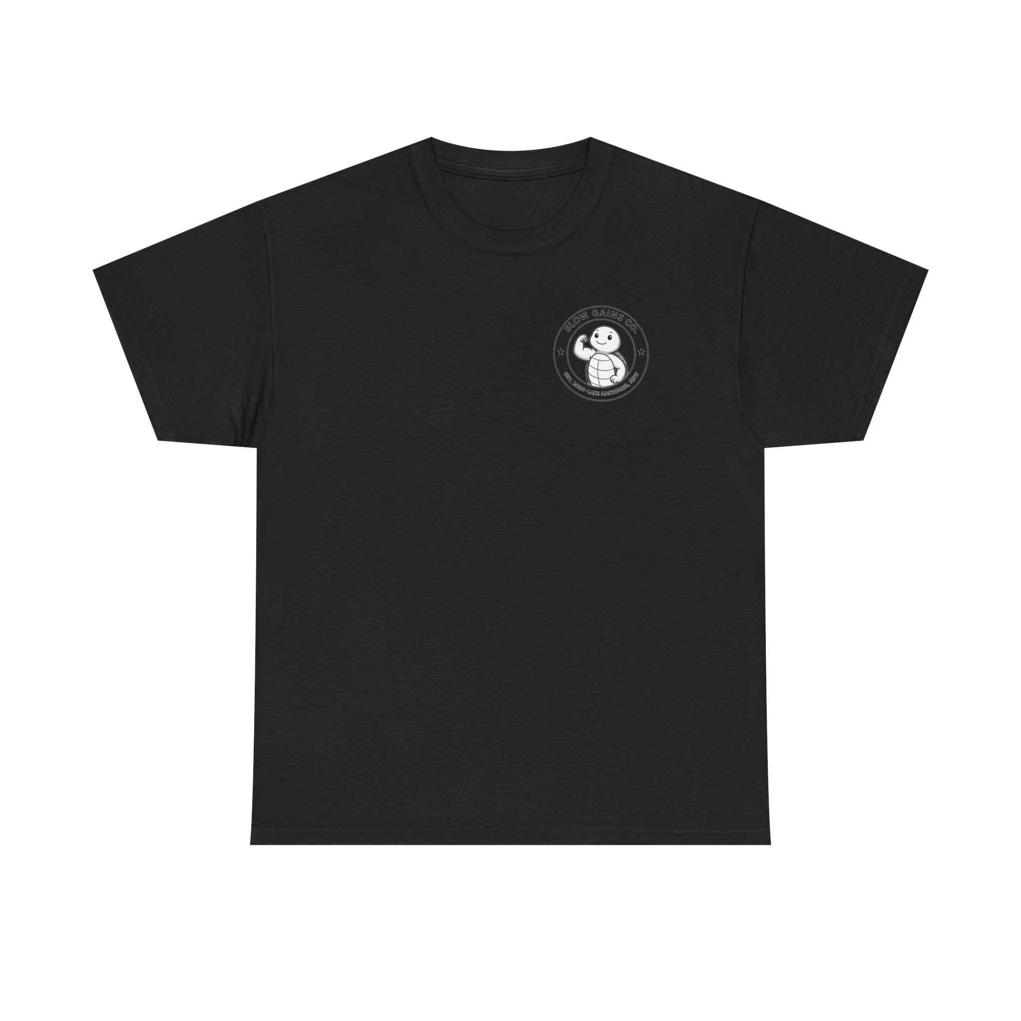 Slow Gains Co Turtle Gym T-Shirt – Casual Fitness Tee - Logo
