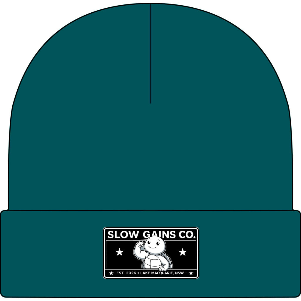 Slow Gains Co. - Unisex Ribbed Cuff Beanie – Gym & Lifestyle Wear